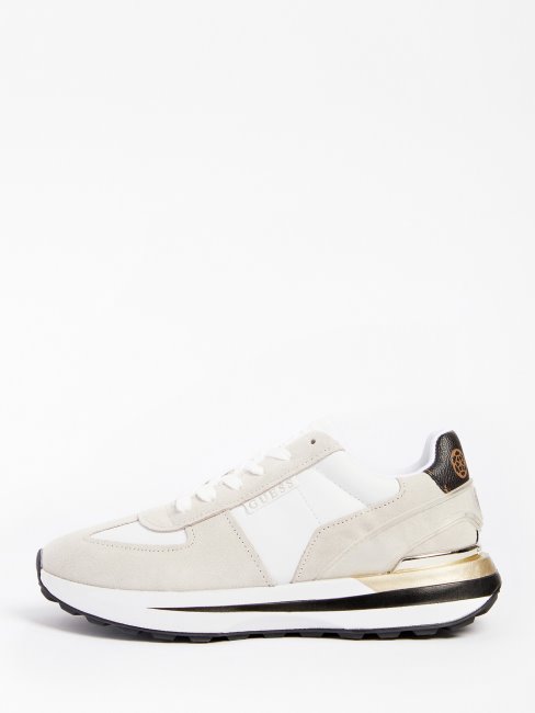 Guess Jazet Suede-insert Chaussures De Course Blanc