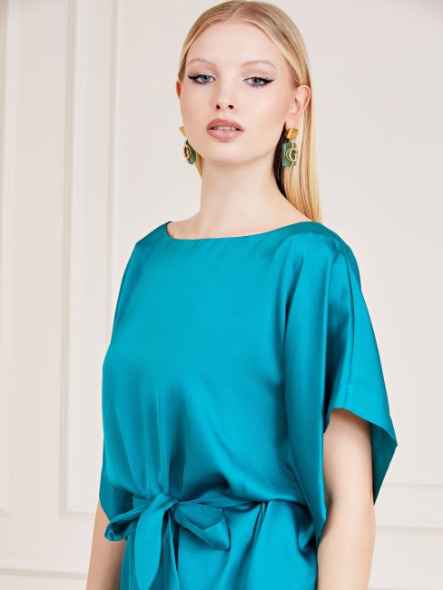 Top Marciano Vert Foncé Ceinturé