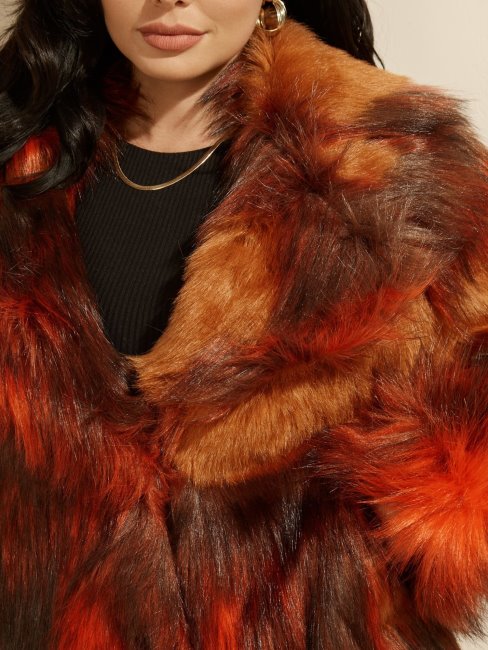 Veste En Fausse Fourrure Marciano Orange Guess