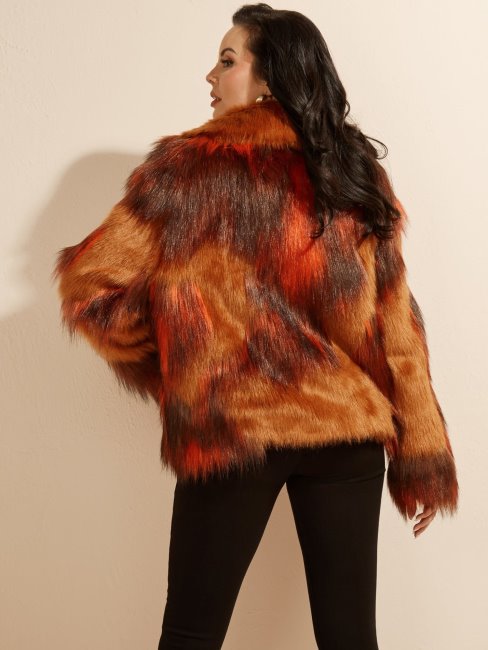 Veste En Fausse Fourrure Marciano Orange Guess