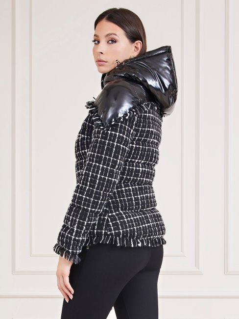 Doudoune Marciano Tweed Noir Multi Guess