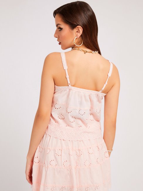 Détails D'oeillets Roses Top Guess