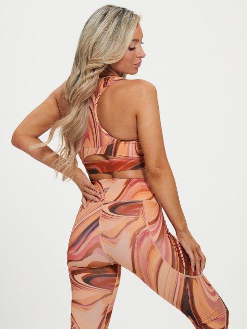 Soutien-gorge Actif Imprimé Sur L'ensemble Rouge Guess