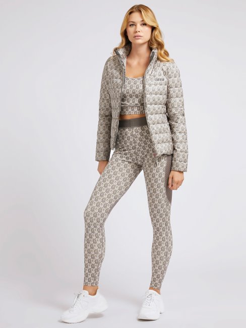 Doudoune à Logo Sur L'ensemble Gris Guess