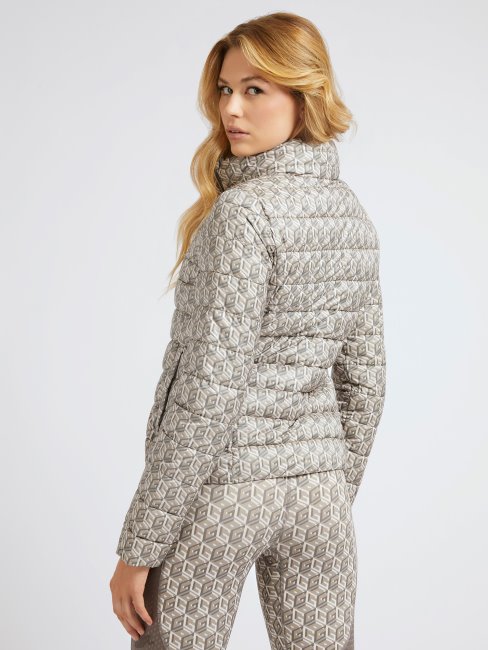 Doudoune à Logo Sur L'ensemble Gris Guess