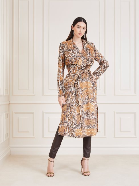 Guess Trench Imitation Suède Marron Multi Marciano