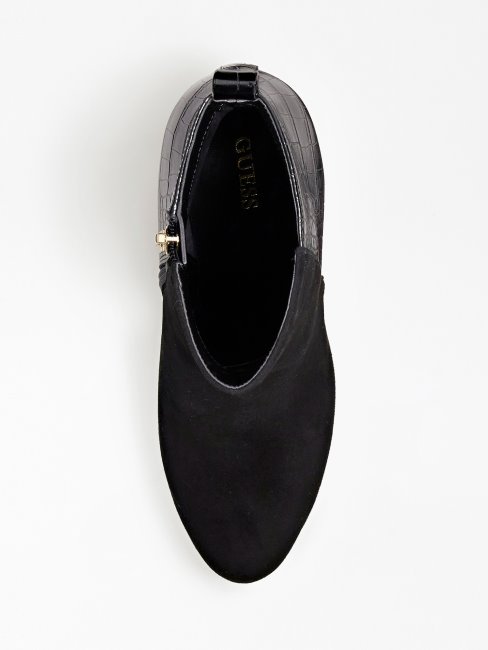 Guess Bottines Dennis Noires à Imprimé Croco