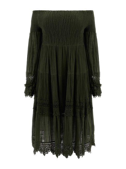 Guess Robe Macramé épaules Dénudées Vert