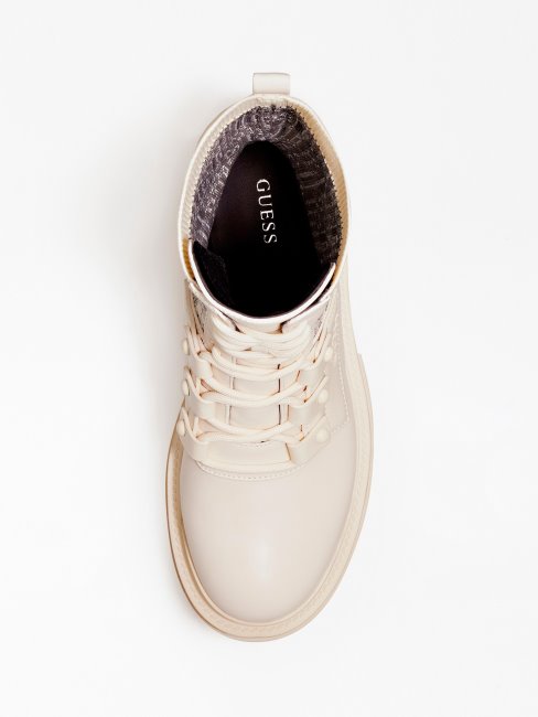 Bottes De Combat Odalis Multi Blanches Avec Logo G Cube Guess