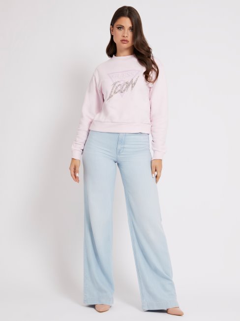 Sweat Triangle Logo Guess Rose