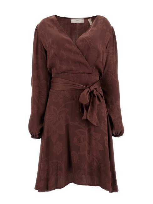 Robe Portefeuille Guess Marron à Imprimé Fleuri