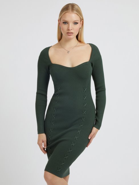 Robe Pull Moulante Verte Guess