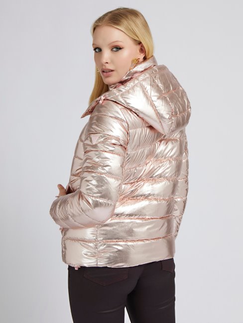 Doudoune Guess Rose Effet Métal