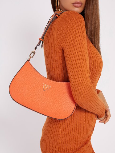 Devine Alexie Saffiano Hobo Orange