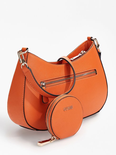 Devine Alexie Saffiano Hobo Orange