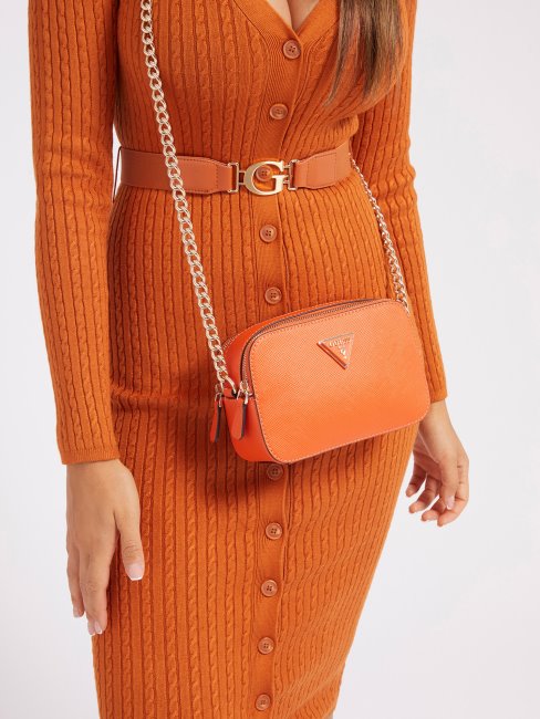 Sac Besace Saffiano Noelle Orange Guess