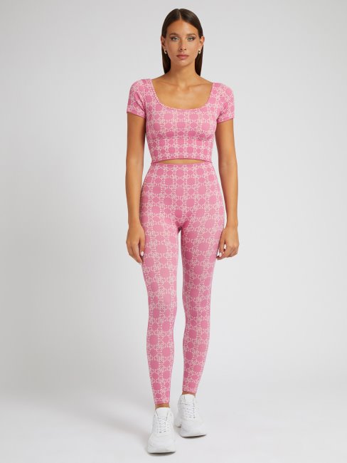 Legging Guess All Over Logo Violet