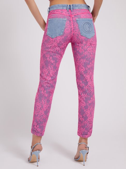 Pantalon Denim Dentelle Fushia Guess
