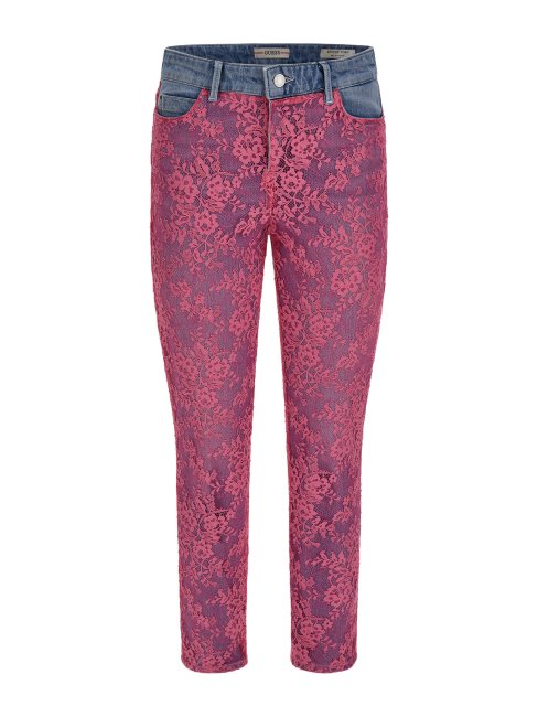 Pantalon Denim Dentelle Fushia Guess