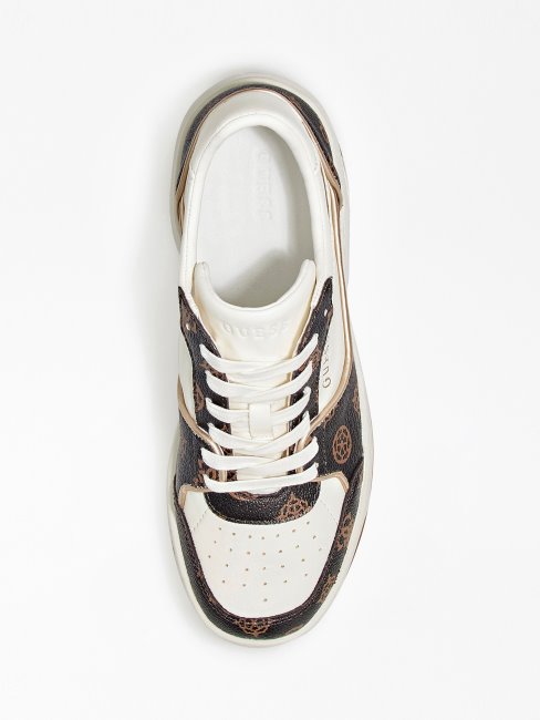 Guess Baskets Blanches à Logo Multicolore Tokyo 4g Pivoine