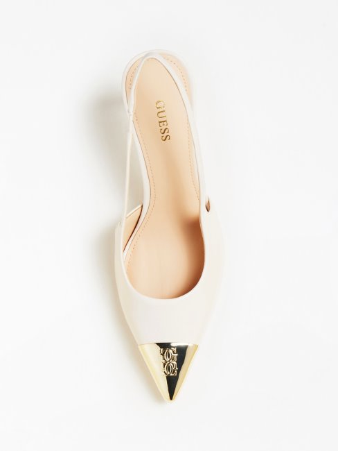 Guess Blanc Aleksa Cuir Mariée Arrière