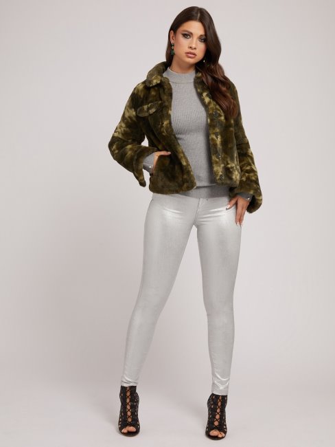 Guess Veste En Fausse Fourrure Verte