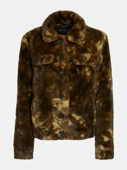 Guess Veste En Fausse Fourrure Verte