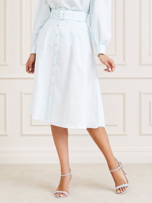 Jupe Ceinturée Marciano Bleu Clair Guess