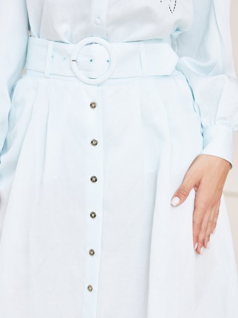 Jupe Ceinturée Marciano Bleu Clair Guess