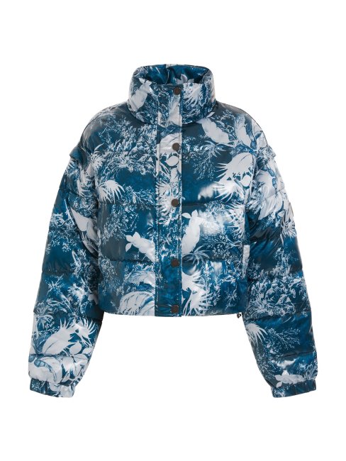 Doudoune Courte Imprimée Sur L'ensemble Guess Bleu Multi