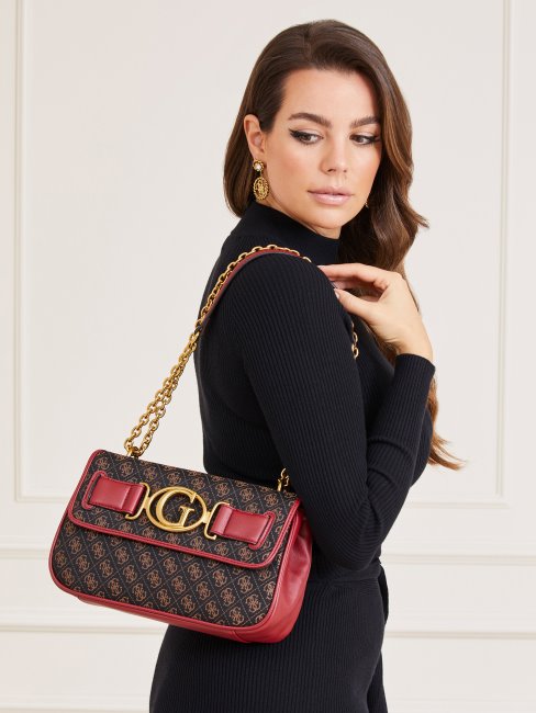 Sac Bandoulière Guess Rouge Foncé Aileen 4g Logo