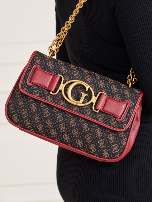 Sac Bandoulière Guess Rouge Foncé Aileen 4g Logo