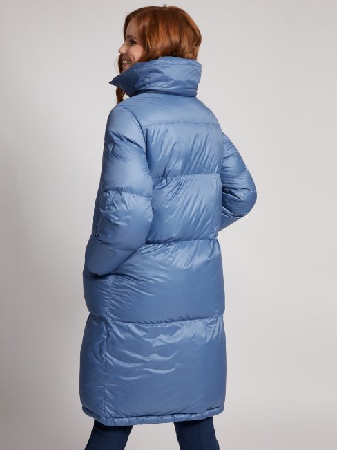 Guess Doudoune Doublure Imprimée En Duvet Véritable Bleu Clair