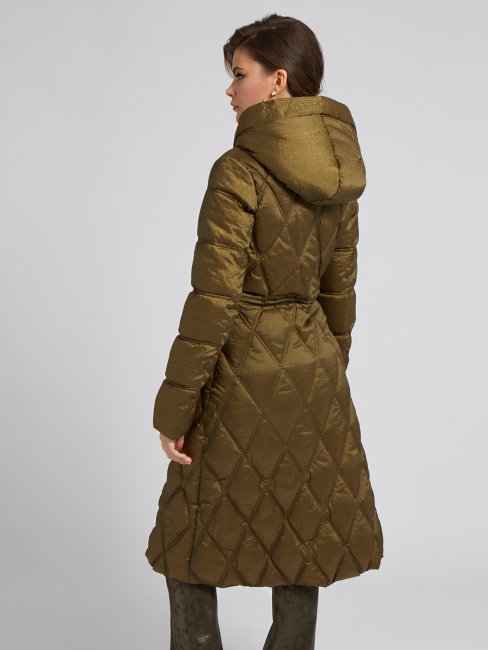 Guess Doudoune Longue Matelassée Verte