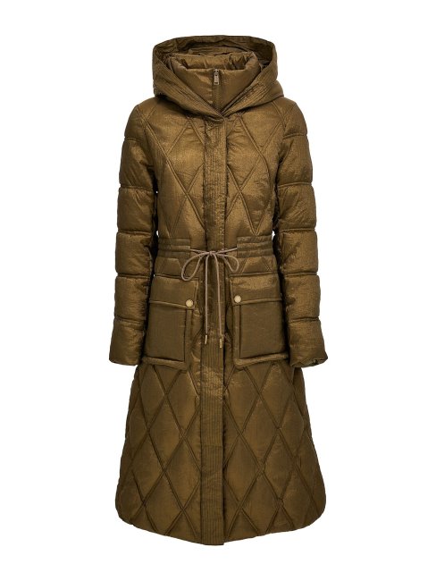 Guess Doudoune Longue Matelassée Verte