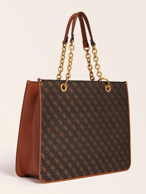 Cabas Aileen 4g Logo Guess Marron Foncé