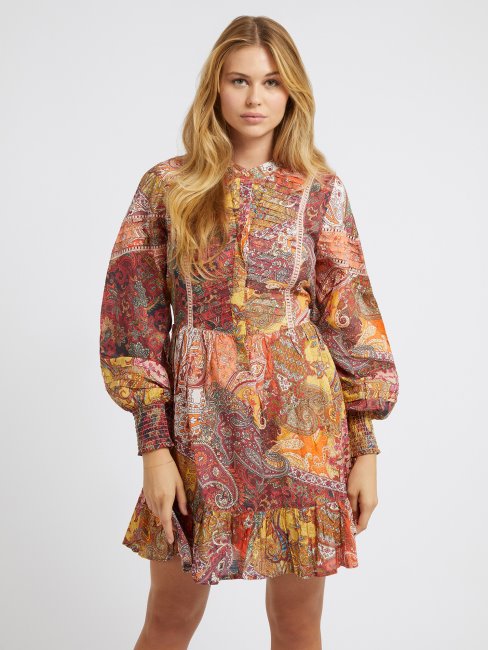 Robe Imprimée Cachemire Rouge Guess