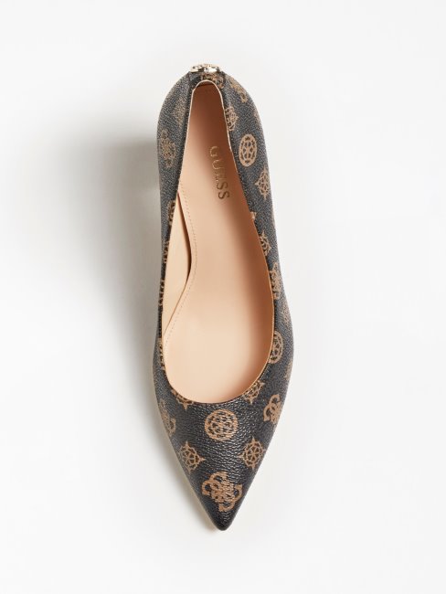 Escarpins Bettey 4g Pivoine Marron Logo Guess