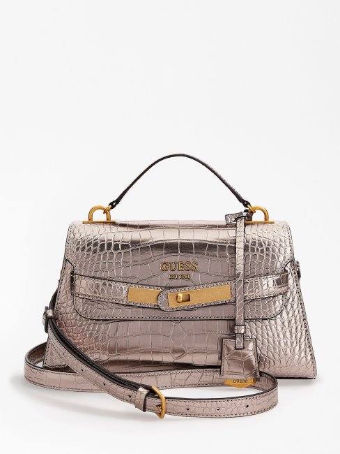 Sac à Main Guess Gris Imprimé Croco Enisa