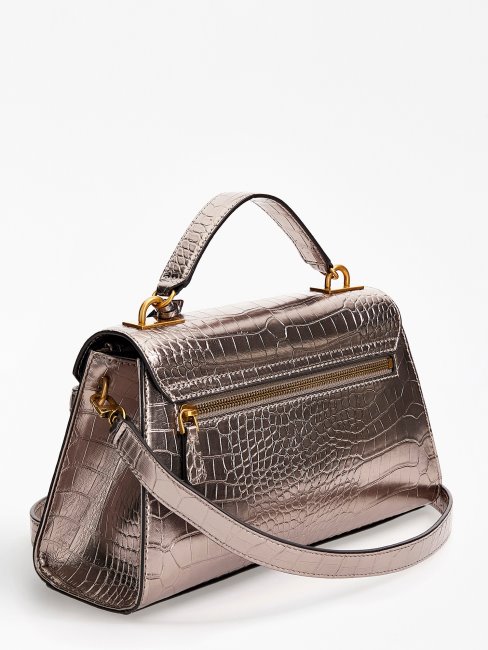 Sac à Main Guess Gris Imprimé Croco Enisa