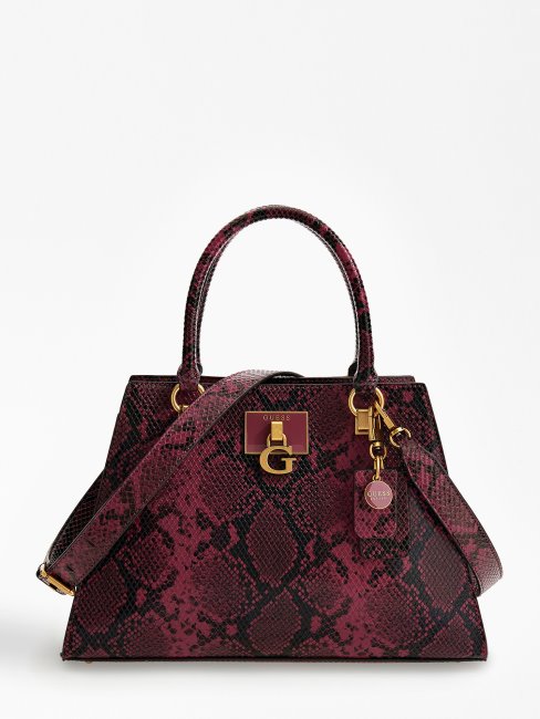 Guess Katey Sac à Main Imprimé Python Rouge