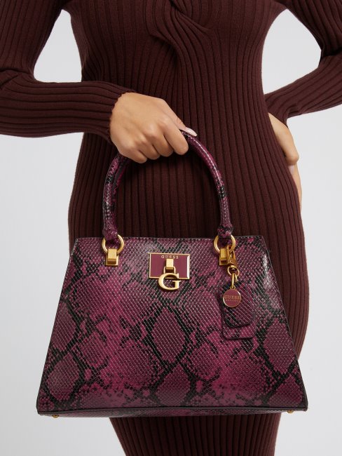 Guess Katey Sac à Main Imprimé Python Rouge