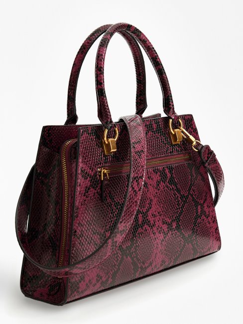 Guess Katey Sac à Main Imprimé Python Rouge