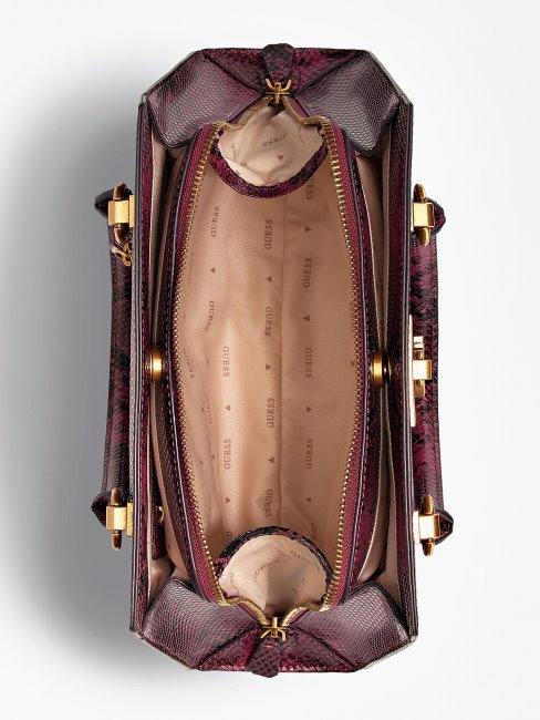 Guess Katey Sac à Main Imprimé Python Rouge