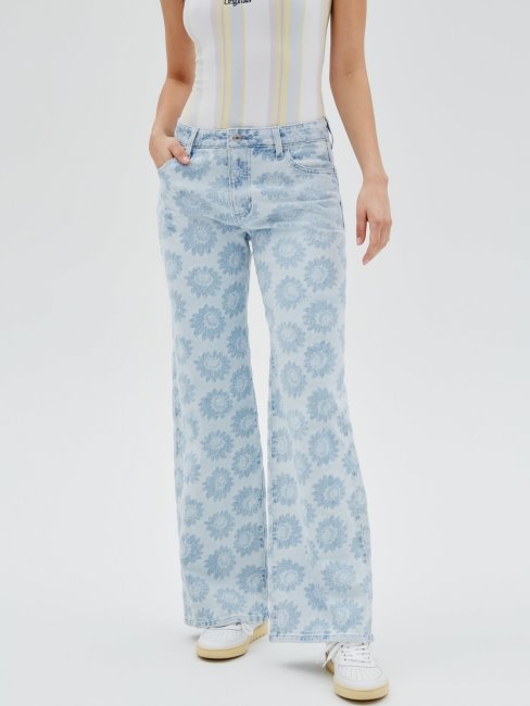 Pantalon En Denim Coupe Décontractée Bleu Guess Nouvelle Tendance
