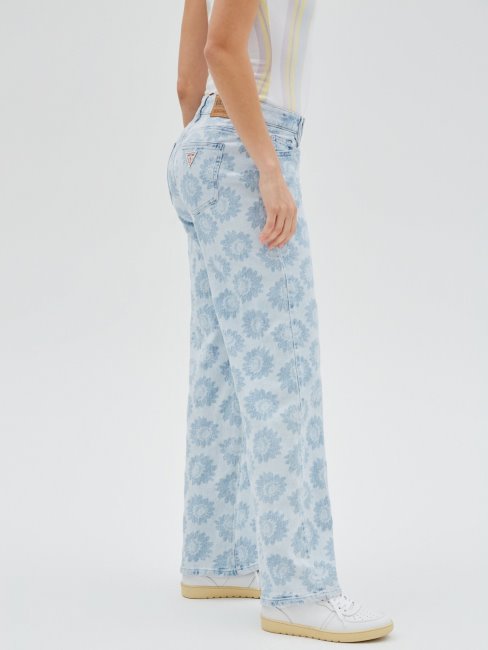 Pantalon En Denim Coupe Décontractée Bleu Guess Nouvelle Tendance