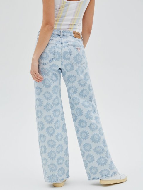 Pantalon En Denim Coupe Décontractée Bleu Guess Nouvelle Tendance