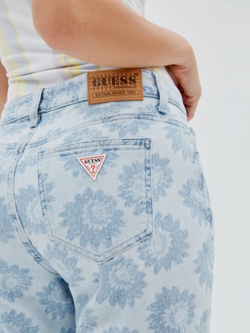 Pantalon En Denim Coupe Décontractée Bleu Guess Nouvelle Tendance