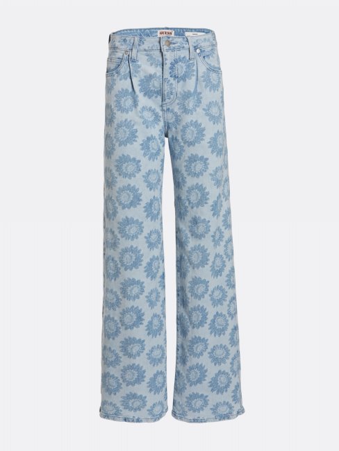 Pantalon En Denim Coupe Décontractée Bleu Guess Nouvelle Tendance