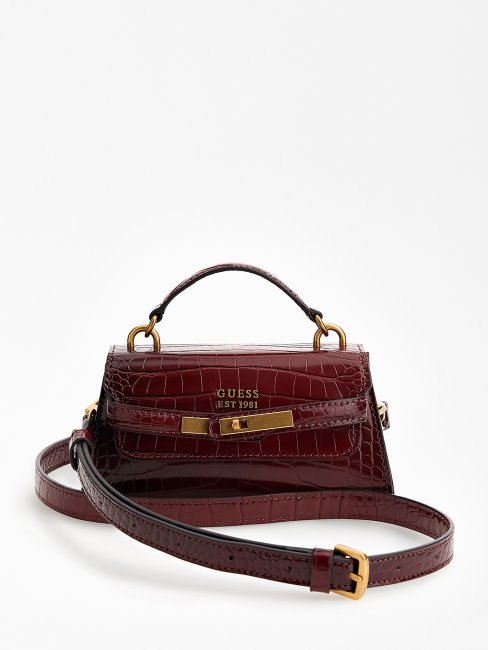 Micro Sac à Main Tullia Imprimé Croco Rouge Guess